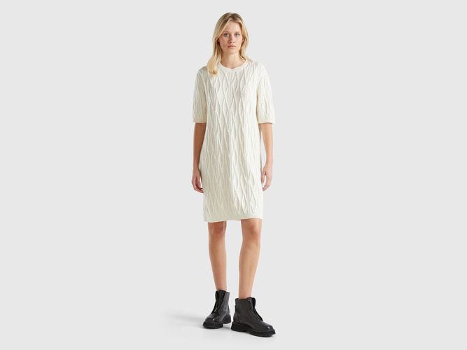 Benetton, Robe En Maille À Losanges, taille L, Crème - United Colors of Benetton - Modalova