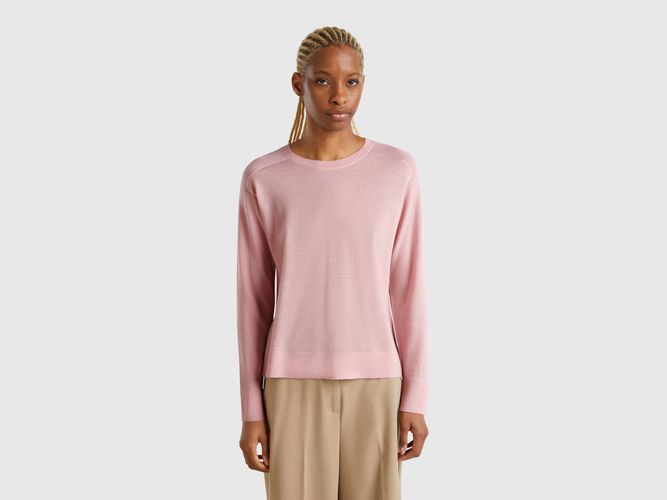 Benetton, Pull En Pure Laine Mérinos, taille L, Rose - United Colors of Benetton - Modalova