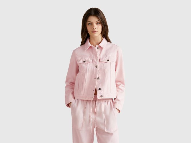 Benetton, Veste En Jean Cavalier, taille XS, Rose Pâle - United Colors of Benetton - Modalova