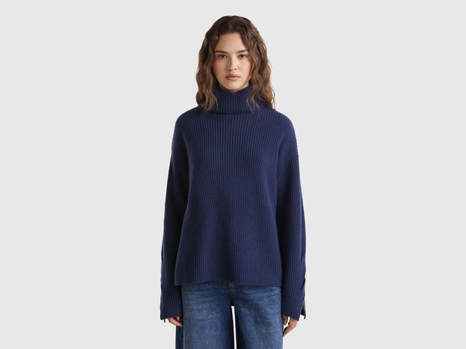 Benetton, Dolcevita Con Collo Ampio, taglia L, Blu Scuro, Donna - United Colors of Benetton - Modalova