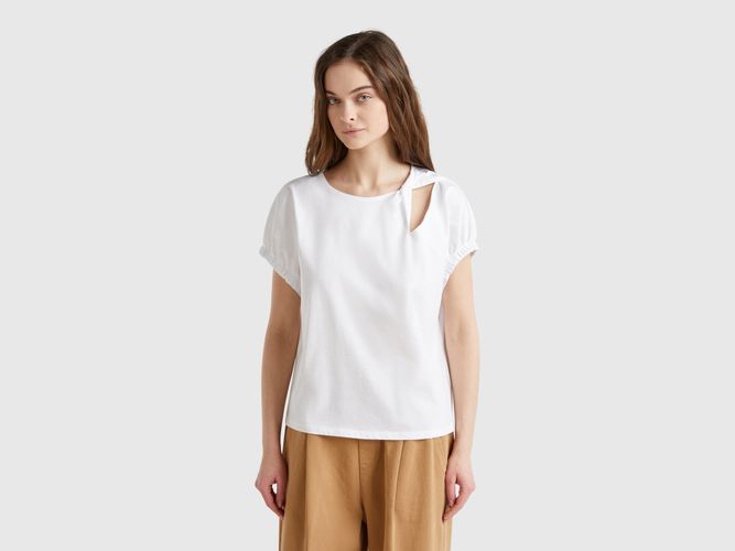 Benetton, T-shirt Avec Noeud Et Découpe, taille M, Blanc - United Colors of Benetton - Modalova