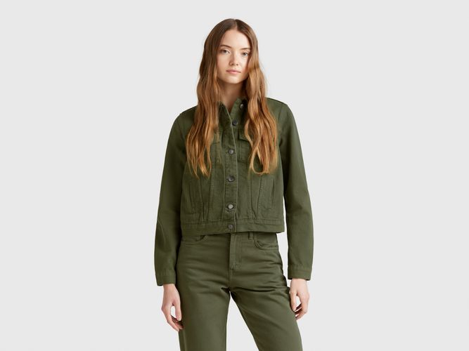 Benetton, Veste En Jean Cavalier, taille XS, Kaki - United Colors of Benetton - Modalova