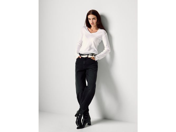Benetton, Pull Col V En Pur Coton, taille L, Blanc - United Colors of Benetton - Modalova