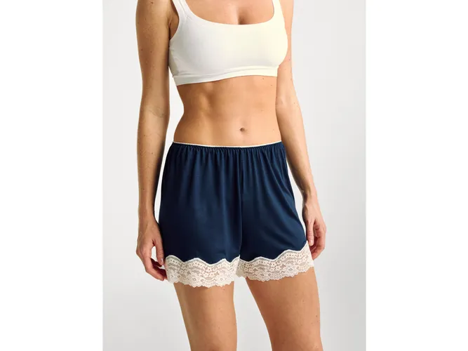 Benetton, Short Fluide Avec Dentelle, taille L, Bleu Foncé - United Colors of Benetton - Modalova