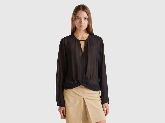 Benetton, Blouse En Pure Viscose, taille L, Noir - United Colors of Benetton - Modalova