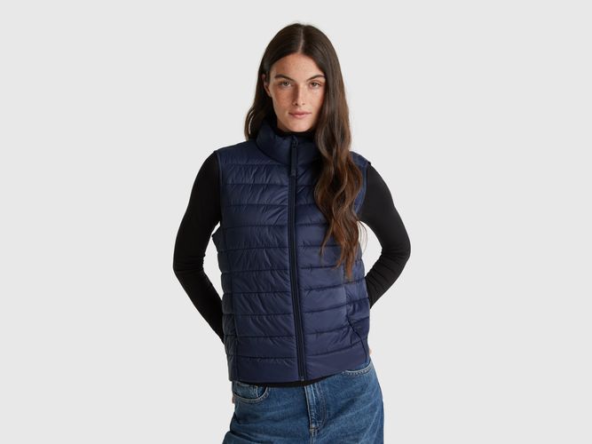 Benetton, Veste Matelassée Sans Manches Coupe Slim, Taille: M, Bleu Foncé - United Colors of Benetton - Modalova
