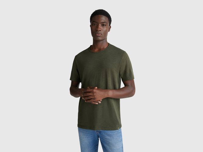 Benetton, T-shirt En Coton Flammé, Taille: XXL, Vert Foncé - United Colors of Benetton - Modalova