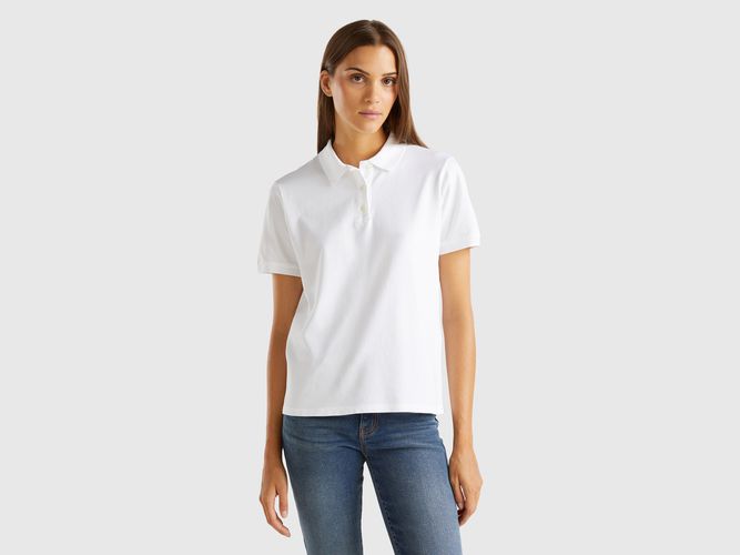 Benetton, Polo En Coton Bio Stretch, taille L, Blanc - United Colors of Benetton - Modalova