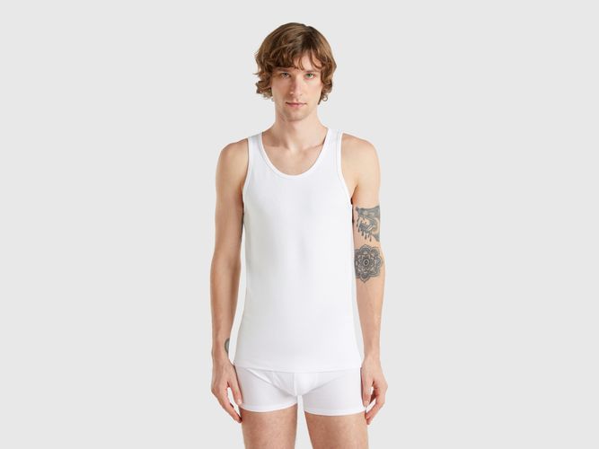 Benetton, Débardeur En Coton Stretch, taille XXL, Blanc - United Colors of Benetton - Modalova