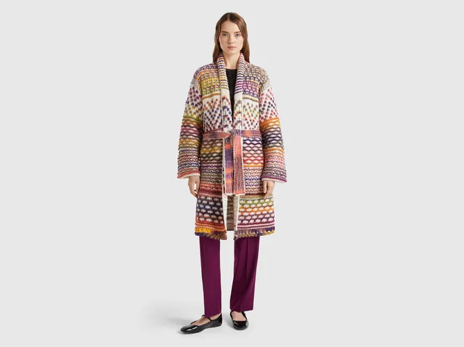 Benetton, Manteau En Maille Multicolore, taille L, Multicolore - United Colors of Benetton - Modalova