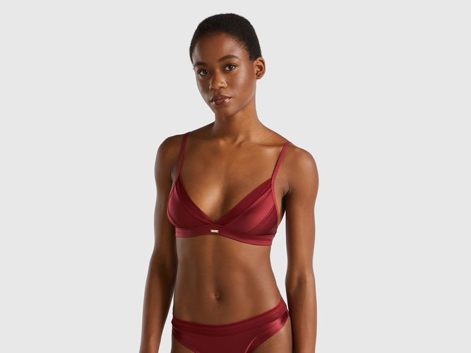 Benetton, Soutien-gorge Triangle En Tissu Satiné, taille 95, Bordeaux - United Colors of Benetton - Modalova