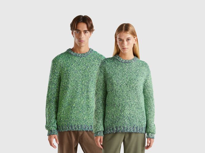 Benetton, Maglia Reversibile In Misto Mohair, taglia L, Verde, Uomo - United Colors of Benetton - Modalova