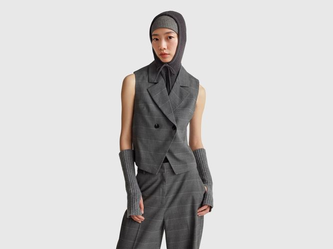 Benetton, Gilet Croisé Prince De Galles, Gris - United Colors of Benetton - Modalova