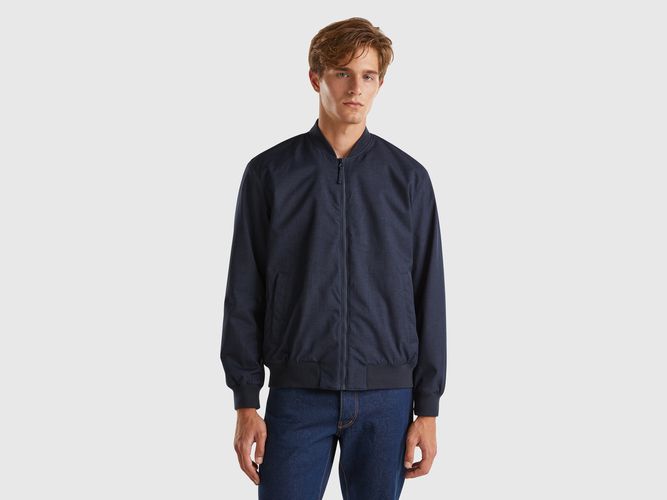 Benetton, Bomber Rembourré Coupe Regular, taille XXL, Bleu Foncé - United Colors of Benetton - Modalova