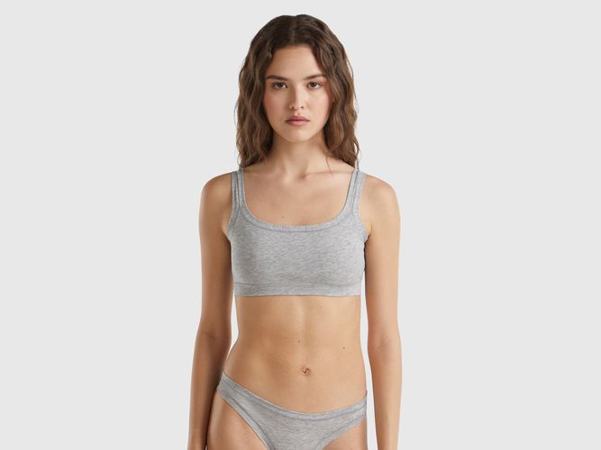 Benetton, Soutien-gorge En Coton Bio Super Stretch, taille OS, Gris Clair - United Colors of Benetton - Modalova