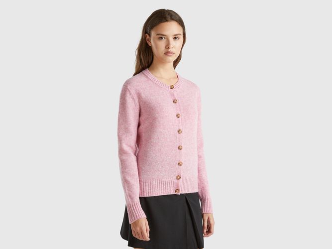 Benetton, Gilet En Pure Laine Shetland, taille L, Rose Pâle - United Colors of Benetton - Modalova