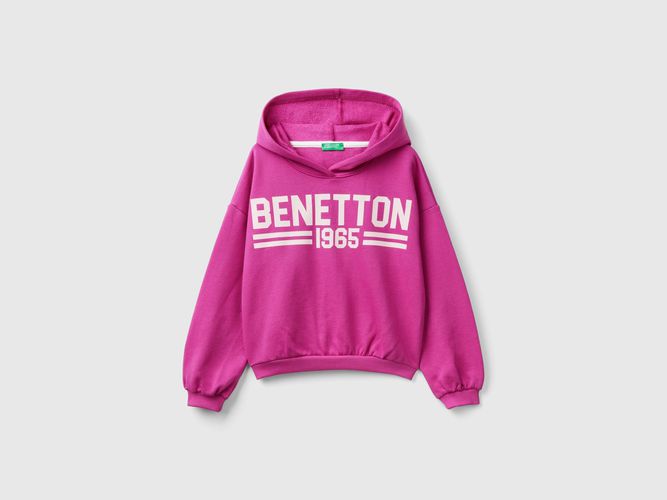 Benetton, Felpa Con Cappuccio 100% Cotone, taglia 3XL, Fucsia, Bambini - United Colors of Benetton - Modalova