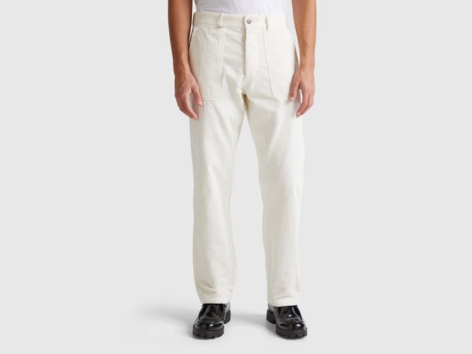 Benetton, Pantalon En Velours Style Workwear, taille 48, Blanc - United Colors of Benetton - Modalova