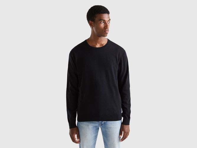 Benetton, Pull Léger À Col Rond En Coton Mélangé, taille XXL, Noir - United Colors of Benetton - Modalova