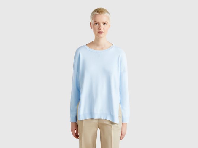 Benetton, Pull Over-fit En Coton, taille L, Bleu Ciel - United Colors of Benetton - Modalova