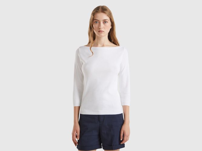 Benetton Online exclusive, Pull Blanc À Encolure Bateau, taille L, Blanc - United Colors of Benetton - Modalova