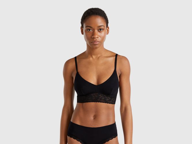 Benetton, Brassière En Coton Super Stretch, taille M-L, Noir - United Colors of Benetton - Modalova