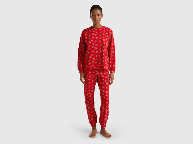 Benetton, Pyjama Chaud À Imprimé Rennes, taille L, Rouge - United Colors of Benetton - Modalova