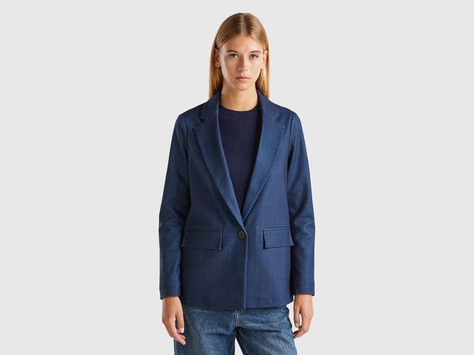 Benetton, Blazer Non Doublé Tartan, taille, Bleu Foncé - United Colors of Benetton - Modalova