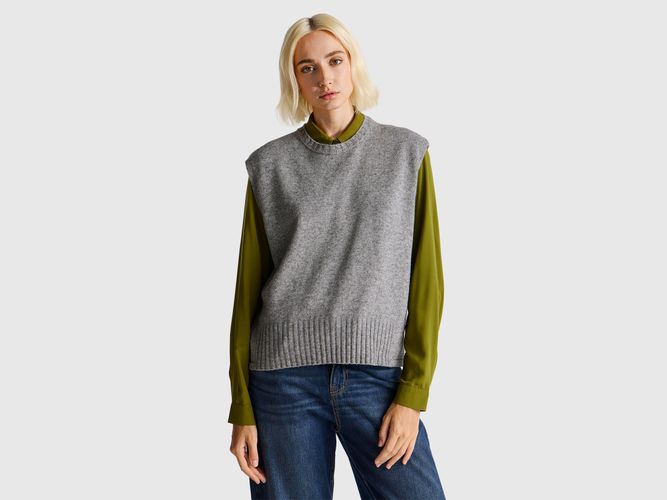 Benetton, Gilet En Mélange De Laine Et De Viscose, Taille: XS, Gris - United Colors of Benetton - Modalova