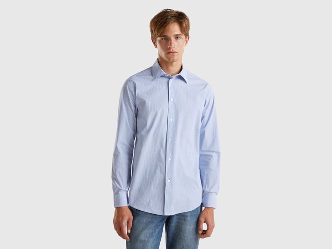 Benetton, Chemise Ajustée Rayée, taille XXL, Bleu Clair - United Colors of Benetton - Modalova