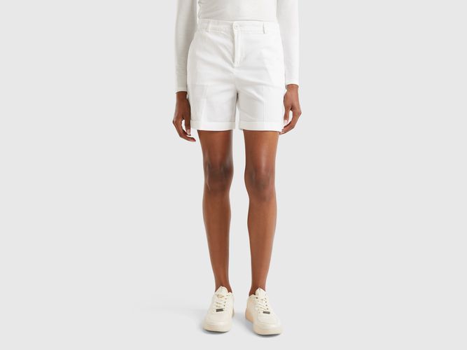 Benetton, Bermuda En Coton Stretch, taille, Blanc - United Colors of Benetton - Modalova