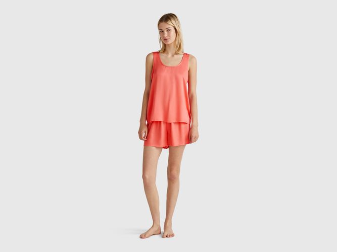 Benetton, Pyjama En Satin, taille XXS, Corail - United Colors of Benetton - Modalova