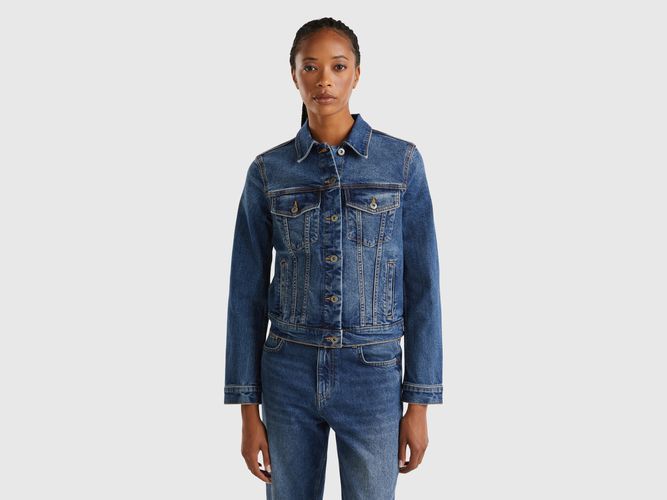 Benetton, Blouson Rider En Jeans, taille L, Bleu Foncé - United Colors of Benetton - Modalova