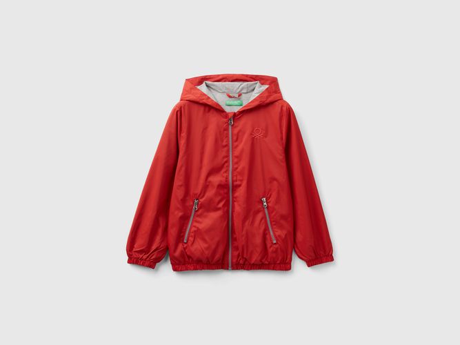 Benetton, Giubbino In Nylon Con Cappuccio, taglia 3XL, Rosso Mattone, Bambini - United Colors of Benetton - Modalova