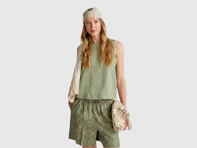 Benetton, Top Sans Manches En Pur Lin, taille L - United Colors of Benetton - Modalova