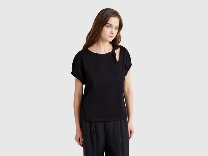 Benetton, T-shirt Avec Noeud Et Découpe, taille M, Noir - United Colors of Benetton - Modalova