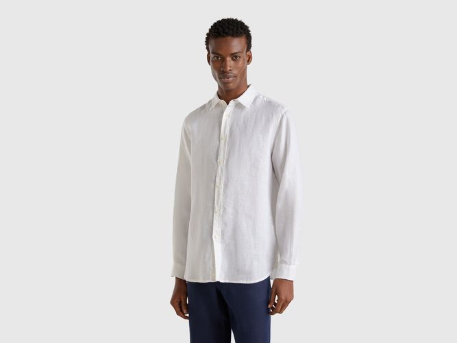 Benetton, Chemise Blanche En Pur Lin, taille XXL, Blanc - United Colors of Benetton - Modalova