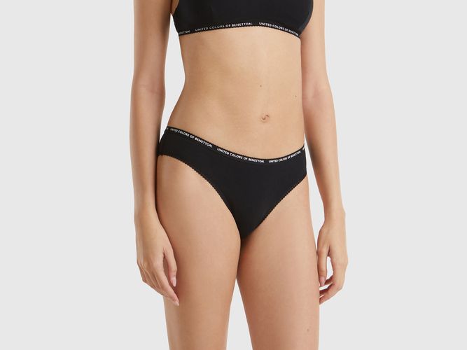 Benetton, Slip En Coton Bio Stretch, taille L, Noir - United Colors of Benetton - Modalova