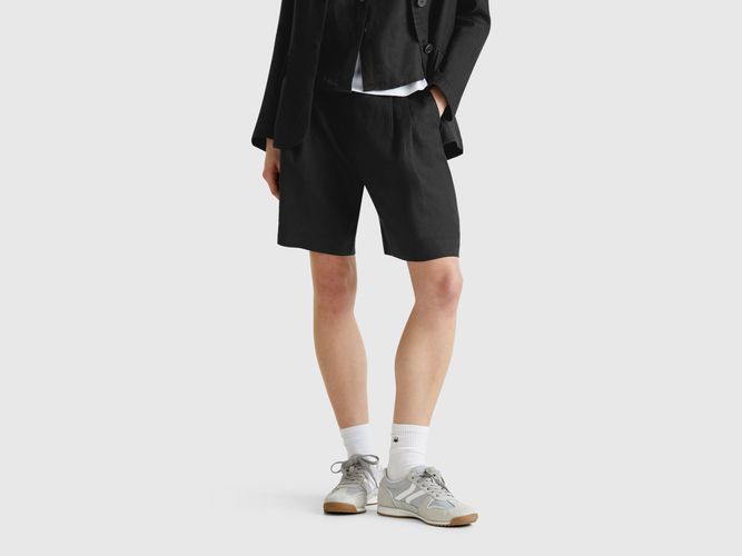 Benetton, Bermuda 100% Lin, taille L, Noir - United Colors of Benetton - Modalova