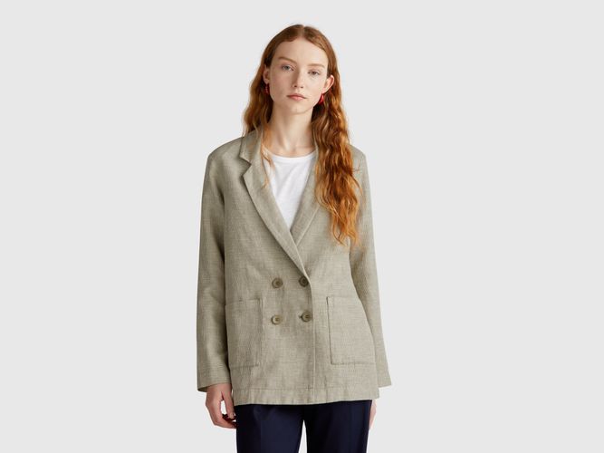 Benetton, Veste Croisée En Lin Mélangé, taille L - United Colors of Benetton - Modalova