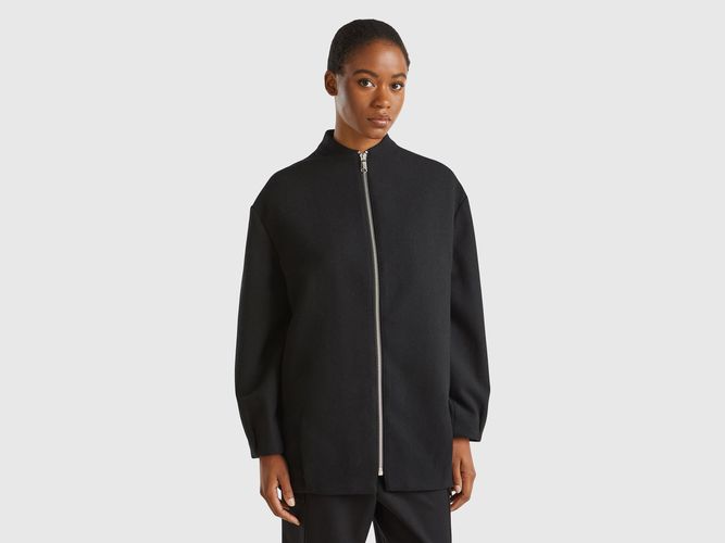 Benetton, Bomber En Laine Mélangée, taille M, Noir - United Colors of Benetton - Modalova