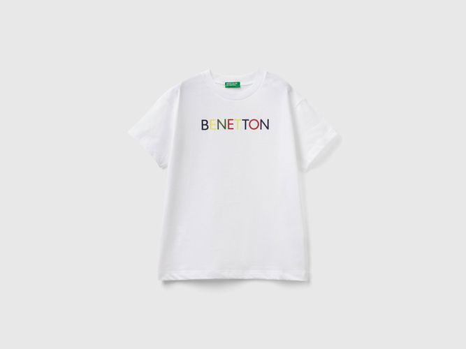 Benetton, T-shirt 100% Cotone Bio, taglia XL, Bianco, Bambini - United Colors of Benetton - Modalova