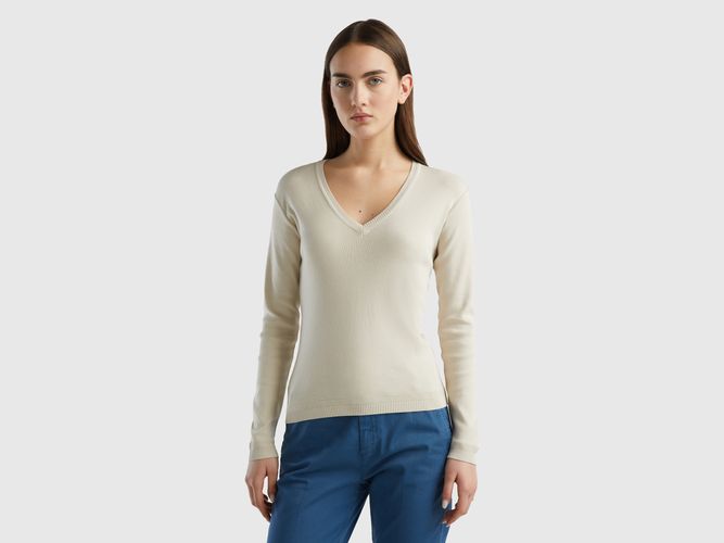 Benetton, Pull En Pur Coton À Col En V, taille L, - United Colors of Benetton - Modalova