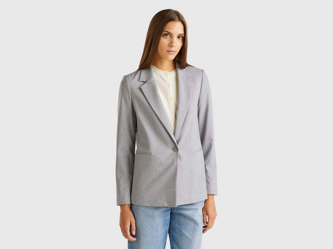 Benetton, Blazer En Viscose Mélangée Stretch, taille, Gris - United Colors of Benetton - Modalova