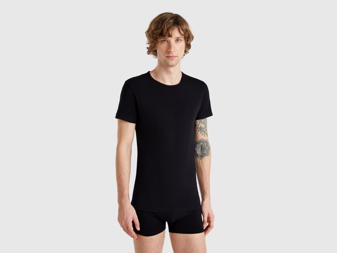 Benetton, T-shirt En Coton Stretch, taille XXL, Noir - United Colors of Benetton - Modalova
