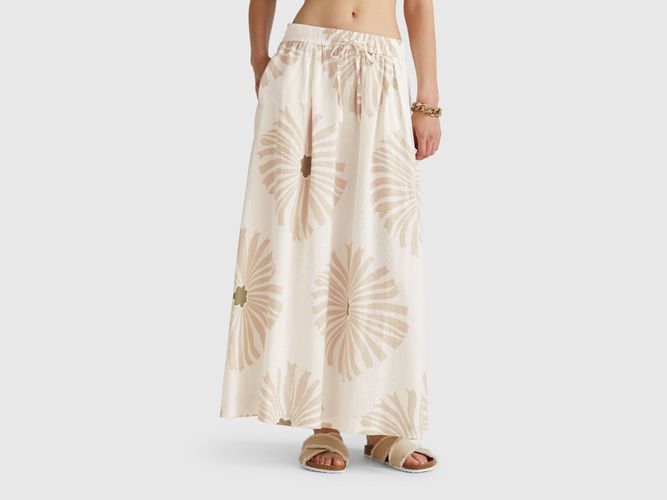 Benetton, Jupe Midi À Imprimé Fleurs, taille L, Crème - United Colors of Benetton - Modalova