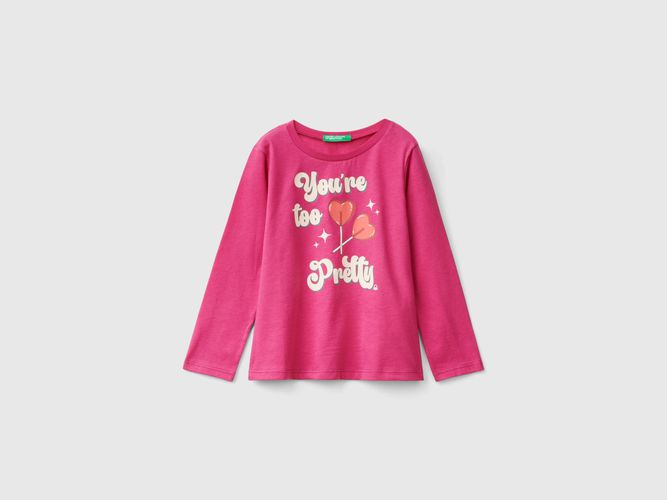 Benetton, Maglietta Regular Fit Con Stampa, taglia 82, Fucsia, Bambini - United Colors of Benetton - Modalova