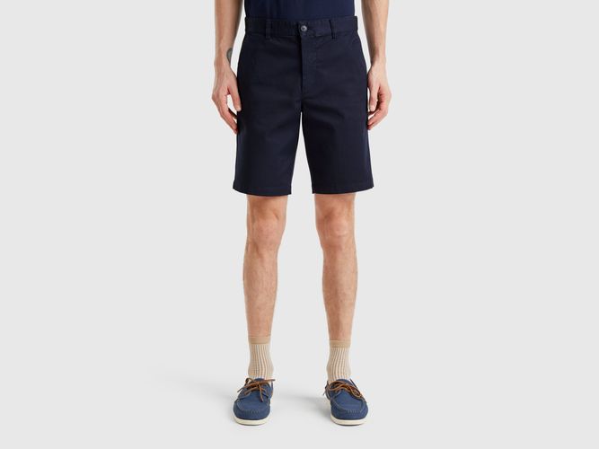 Benetton, Bermuda Chino En Coton Stretch, taille 42, Bleu Foncé - United Colors of Benetton - Modalova