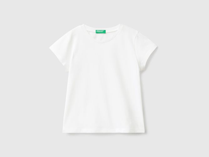 Benetton, T-shirt 100% Cotone Bio, taglia 116, Bianco, Bambini - United Colors of Benetton - Modalova