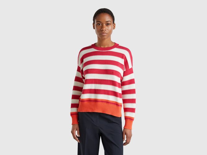 Benetton, Pull Rayé En Coton Tricot, taille L, Rouge - United Colors of Benetton - Modalova